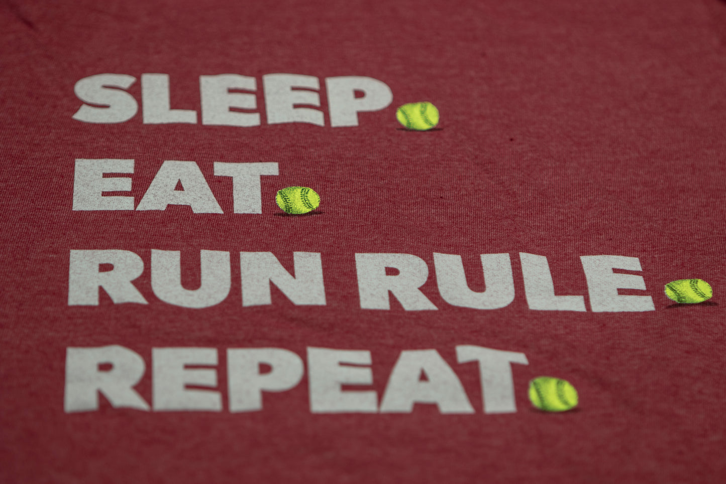 Youth-sized Sleep. Eat. Run Rule. Repeat. Unisex t-shirts